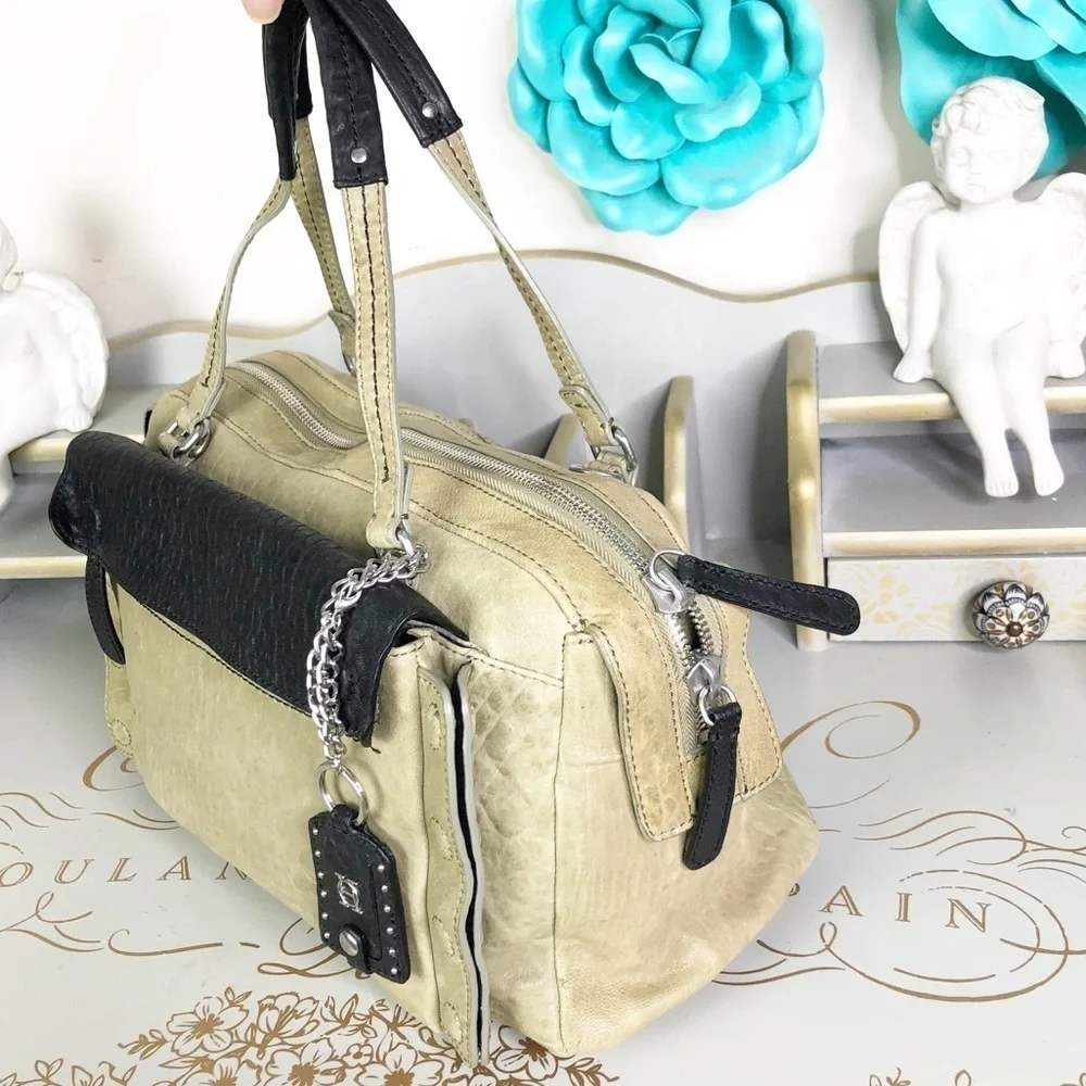OLIVIA Harris olive green & black hobo bag